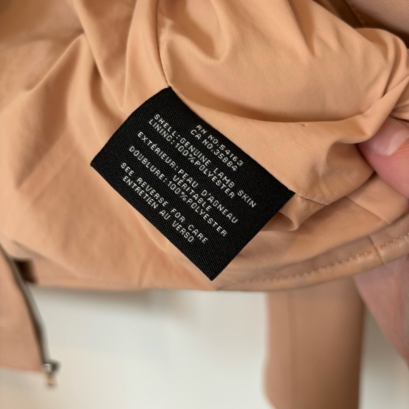 Cole Haan Pastel Pink Leather Moto Jacket - Picture 13 of 16